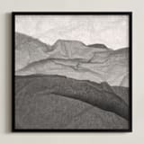 "Paper Napkin Panorama III" - Art Print in Charcoal by Shannon Kohn - Framed