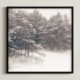 "Play on a Winters Day 1" - Art Print in Warm Taupe Gray by Jacquelyn Sloane Siklos - Framed