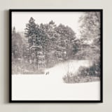 "Play on a Winters Day 2" - Art Print in Warm Gray Taupe by Jacquelyn Sloane Siklos - Framed