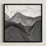 "Paper Napkin Panorama II" - Art Print in Charcoal by Shannon Kohn - Framed