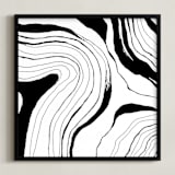 "Story Lines" - Art Print in India Ink by Hannah Lipking - Framed