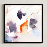 "Watercolor Abstract Flora Series : Fall 1" - Art Print in Purple and Orange by Marta Spendowska - Framed