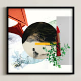 "A Day in the Life" - Art Print in Fire Orange by Augusto Paolo Bringas Dizon - Framed