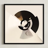 "Spinning Wheel" - Art Print in Exciting Beige by Lisa Sundin - Framed