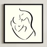 "Mama's arms" - Art Print in monochrome by Keely Norton Owendoff - Framed