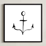 "Anchor in Ink" - Art Print in Black by Two if by Sea Studios - Framed