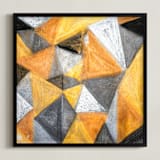 "Gold and Diamonds" - Art Print in Solid Gold by Jennifer Matlock - Framed