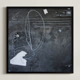 "It's Never Just Black and White" - Art Print in Blue Grey by Jan McCarthy - Framed