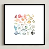 "Tropical Fish" - Art Print in Coral by Emilie Simpson - Framed