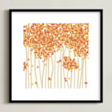 "Nature's Confetti" - Art Print in Persimmon by Inkblot Paper - Framed
