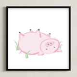 "Sunny Side Oink" - Art Print in Oink by kitbee - Framed