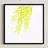 "Willows" - Art Print in Golden Green by Mia Posada - Framed