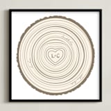 "Family Tree Rings" - Personalized Art Print in Bark by Jessie Steury - Framed