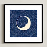 "Celestial Moon" - Art Print in Navy by Katherine Morgan - Framed