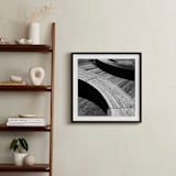 "Curve Bench Geometric III" - Art Print in tonal grey by Van Tsao - In a Room
