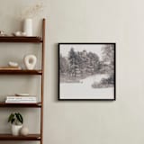 "Play on a Winters Day 2" - Art Print in Warm Gray Taupe by Jacquelyn Sloane Siklos - In a Room