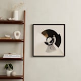 "Spinning Wheel" - Art Print in Exciting Beige by Lisa Sundin - In a Room