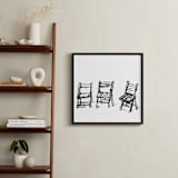 "Three Chairs" - Art Print in Black by Michael Hovitch - In a Room