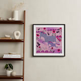 "Unicorn Dance" - Art Print in Lavendar Flower by Chris Lensch - In a Room