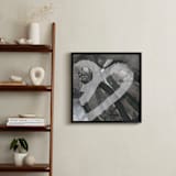 "White and Black Vapor Two  Series 1" - Art Print in White and Black by Angela Simeone - In a Room
