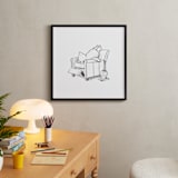 "Pooh Lounging | Winnie The Pooh" - Art Print in White by Stefanie Lane - In a Room