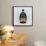 "T is for Train" - Personalized Art Print in Coal by Anupama - In a Room