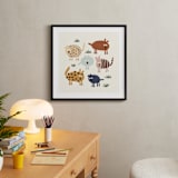 "Surprised Puppies" - Art Print in Desert Brown by Alisa Galitsyna - In a Room