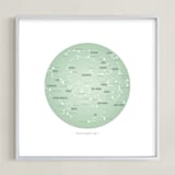 "Northern Sky" - Art Print in Mint by Jessie Steury - Framed