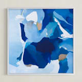 "Ocean Waves" - Art Print in Ocean blue by Art by Megan - Framed