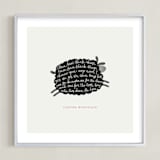 "Jumping Black Sheep" - Personalized Art Print in Cream by chocomocacino - Framed
