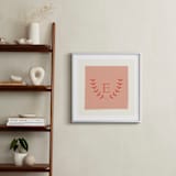 "Laurel" - Personalized Art Print in Coral by Kim Dietrich Elam - In a Room