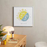 "Play All Day, Sleep All Night" - Personalized Art Print in Light Slate by Lisa Nelson - In a Room