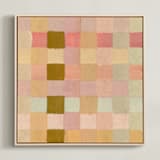 "Checkers 1" - Art Print in Wheat by Lindsay Megahed - Framed Canvas