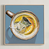 "From The Top 1" - Art Print in Dusty Blue by Amber Piacentine - Framed Canvas