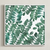 "Leafy Bowers" - Art Print in Emerald Green by Natalie Ryan - Framed Canvas