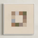 "Squares" - Art Print in Ginger Beige by Alisa Galitsyna - Framed Canvas