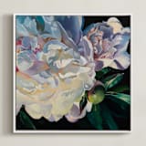 "Peony at Spring Sunset" - Art Print in Lavender by Mandy Trimble Leonard - Framed Canvas