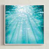 "Ocean Sunlight" - Art Print in Calypso Blue by Paula Pecevich - Framed Canvas