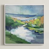 "River Flow" - Art Print in La mer by Alysia Quisenberry - Framed Canvas