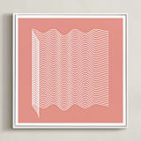 "pink and lines mid" - Art Print in coral pink by Marco Berrios - Framed Canvas