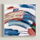 "Yin & Yang II" - Art Print in Indigo + Orange by Mary Gaspar - Framed Canvas