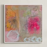 "Sherbet Garden" - Art Print in Sherbet Orange by Nicole Simms - Framed Canvas