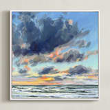 "Rolling Through" - Art Print in Sky Blue by Kelly Johnston - Framed Canvas