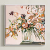 "Just Peachy" - Art Print in Blush pink by Jenny Westenhofer - Framed Canvas