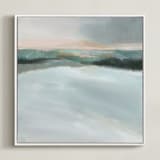 "Sage Beach" - Art Print in Sage Grey by AlisonJerry - Framed Canvas