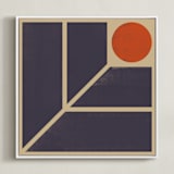 "Dawn" - Art Print in Eggplant by Yohaku Oshima - Framed Canvas