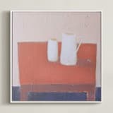 "Milk" - Art Print in Coral by Ayna Paisley - Framed Canvas