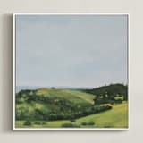 "Rolling Vines" - Art Print in sage by Amanda Phelps - Framed Canvas