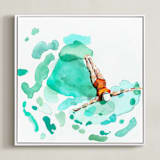 "Float" - Art Print in Aqua by Betty Hatchett - Framed Canvas