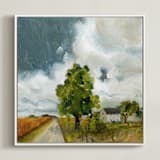 "Farm House" - Art Print in Grass by Lindsay Megahed - Framed Canvas